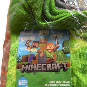 Minecraft No Show Socks Set 6 pairs size 4-10 (3 for $12 item)